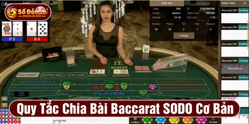 Game bài baccarat SODO đưa ra quy định chia bài cơ bản