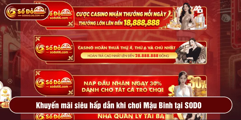 Khuyến mãi siêu hấp dẫn khi chơi Mậu Binh tại SODO