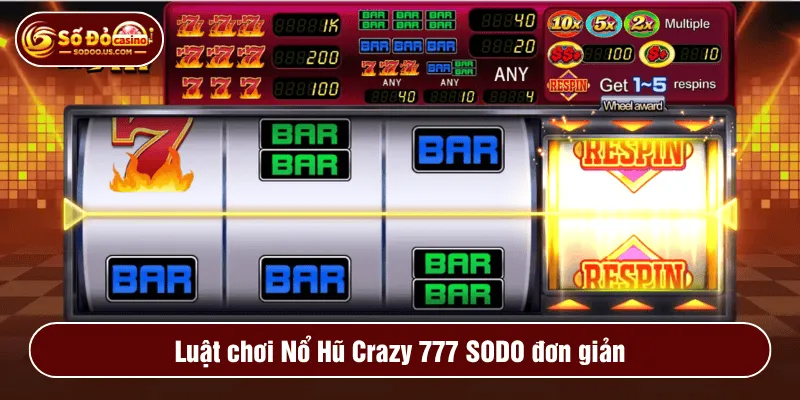 Luật chơi Nổ Hũ Crazy 777 SODO đơn giản