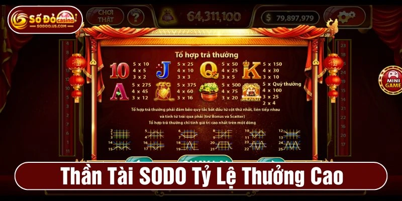 Nổ hũ Thần Tài áp dụng tỷ lệ nổ hũ hấp dẫn