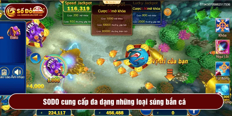 SODO cung cấp đa dạng những loại súng bắn cá