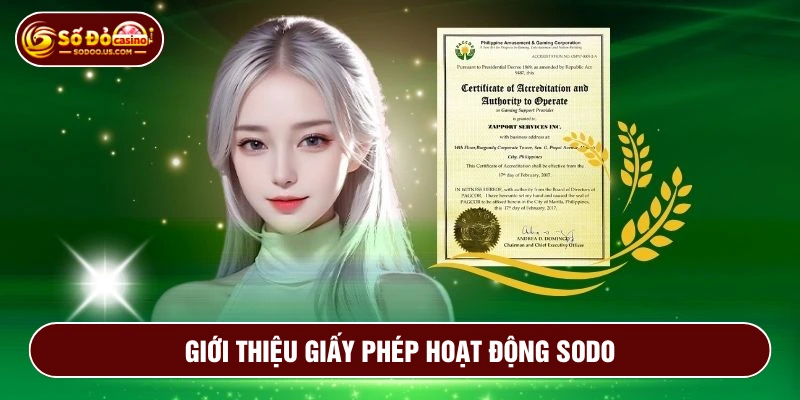 Giấy phép hoạt động SODO công nhận sự tồn tại của nhà cái