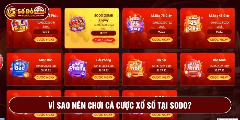 Lý do nên cá cược xổ số tại nhà cái Sodo